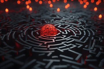Scorched maze concept. Neural network AI generated art Generative AI
