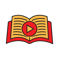 book, video, education, learning, book video icon