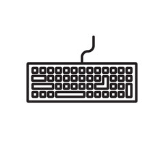 Fototapete - Keyboard vector icon. Keyboard linear flat sign design. Computer keyboard symbol pictogram. Clavier symbol. UX UI keypad icon 