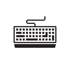 Fototapete - Keyboard vector icon. Keyboard linear flat sign design. Computer keyboard symbol pictogram. Clavier symbol. UX UI keypad icon 