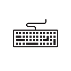 Fototapete - Keyboard vector icon. Keyboard linear flat sign design. Computer keyboard symbol pictogram. Clavier symbol. UX UI keypad icon 