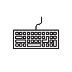 Fototapete - Keyboard vector icon. Keyboard linear flat sign design. Computer keyboard symbol pictogram. Clavier symbol. UX UI keypad icon 