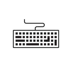 Fototapete - Keyboard vector icon. Keyboard linear flat sign design. Computer keyboard symbol pictogram. Clavier symbol. UX UI keypad icon 