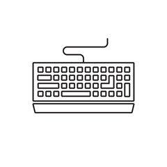 Fototapete - Keyboard vector icon. Keyboard linear flat sign design. Computer keyboard symbol pictogram. Clavier symbol. UX UI keypad icon 
