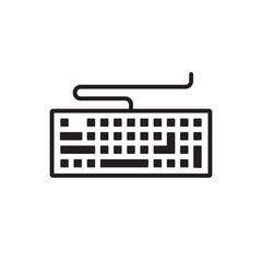 Fototapete - Keyboard vector icon. Keyboard linear flat sign design. Computer keyboard symbol pictogram. Clavier symbol. UX UI keypad icon 