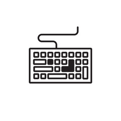 Fototapete - Keyboard vector icon. Keyboard linear flat sign design. Computer keyboard symbol pictogram. Clavier symbol. UX UI keypad icon 