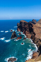 Wall Mural - Beauty nature scenery of Madeira island. Atlantic ocean, Portugal. Viewpoint Ponta do Rosto in eastern part, Ponta de sao Lourence peninsula