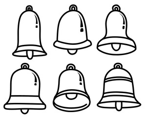 Wall Mural - Hand drawn bell. Simple vector icon set.