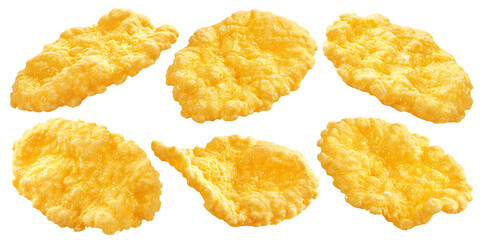 Wall Mural - corn flakes isolated on white background, clipping path, full depth of field