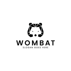 Wall Mural - design a modern and minimalist logo head wombat geometric