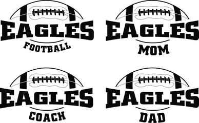 Wall Mural - football - eagles is a sports team design that includes text with the team name and a football graph