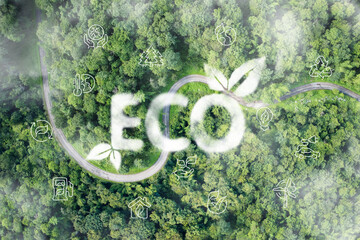 Wall Mural - saving environment, save clean planet, ecology concept., recycling and zero waste management to redu