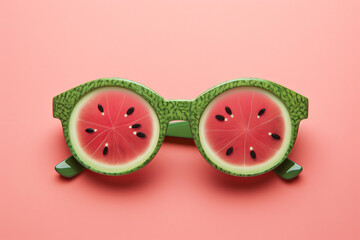 Wall Mural - Watermelon summer holiday fashion sunglasses. Generative ai