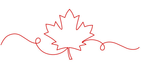 Wall Mural - Canada day line art style vector illustration, canada day background