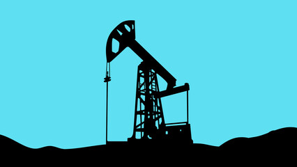 Silhouette of a pumpjack 