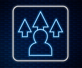 Aufkleber - Glowing neon line Web design and front end development icon isolated on brick wall background. Vector