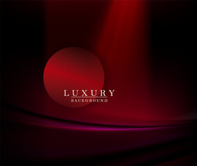 Wall Mural - A red beam of light on a black embossed design