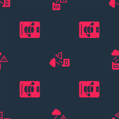 Poster - Set Server, Data, Web Hosting and Cloud technology data transfer on seamless pattern. Vector