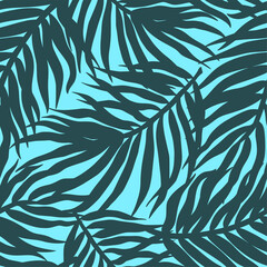 Wall Mural - Tropical exotic green leaves or plant seamless pattern for summer background and beach wallpaper.