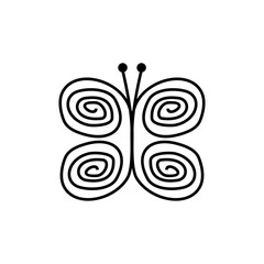 Wall Mural - outline decoration butterfly logo design