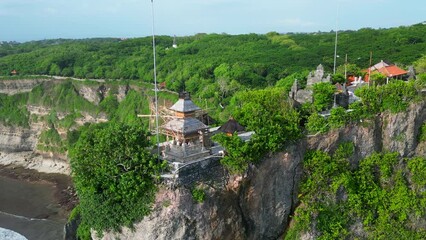 Wall Mural - Aerial shot of Uluwatu temple. Uluwatu Temple is a Balinese Hindu sea temple located in Uluwatu.