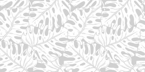 Wall Mural - Tropical exotic leaves or plant seamless pattern for summer background and beach wallpaper.