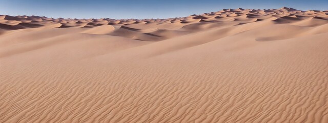 Fototapete - Sand dunes in desert landscape. Aerial view of the dunes.
Beautiful sand dunes in the Sahara desert. Generative AI