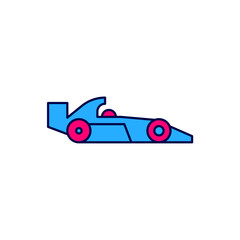 Sticker - Filled outline Formula 1 racing car icon isolated on white background. Vector