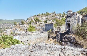 Wall Mural - The ghost town of Kayakou outside of Fethiye, Turkey was once a thriving Greek village