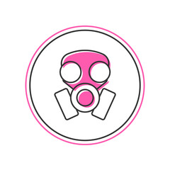 Sticker - Filled outline Gas mask icon isolated on white background. Respirator sign. Vector