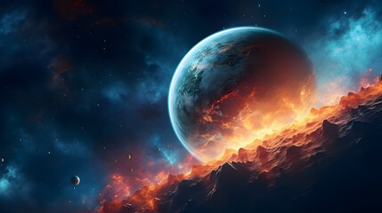 Wall Mural - fascinating galaxy with gorgeaus endless cosmos landscapes with creations of nebulae and planets