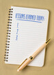 © MarekPhotoDesign.com - lessons learned today, a list in a notebook or journal, journaling concept