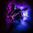© Kayne - A musician playing an electric guitar beneath a - AI-generated