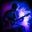 © Kayne - A musician playing an electric guitar beneath a - AI-generated