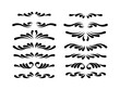 Set of text delimiters ornaments. vector collection of curls, swirls divider and filigree for classic vintage design elements, illustration.