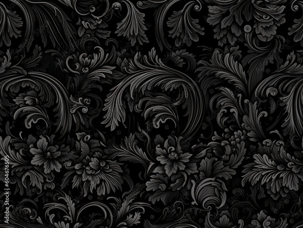 Seamless pattern Royal vintage Victorian Gothic background Rococo ...
