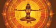 Beautiful flying yoga woman, swadhistana chakra awakening. Yoga of enlightenment. Chakra yoga concept. AI Generative
