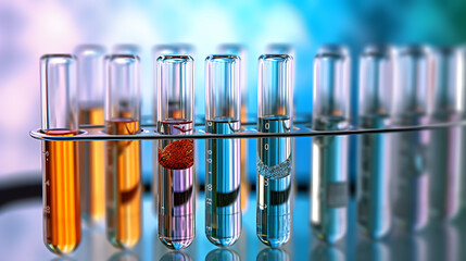 Poster - science laboratory test tubes , lab equipment for research new medical