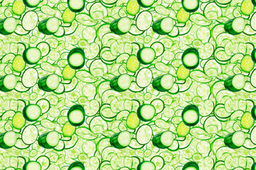 Wall Mural - The texture of a cucumber slice