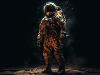Wall Mural - Astronaut in spacesuit against the background of the night sky Created with Generative AI technology