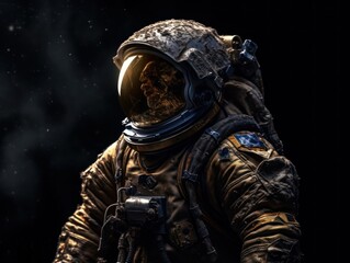 Wall Mural - Astronaut in spacesuit against the background of the night sky Created with Generative AI technology