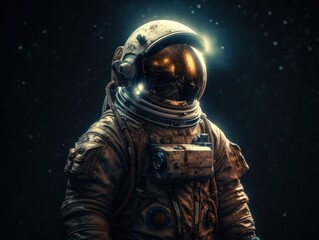 Wall Mural - Astronaut in spacesuit against the background of the night sky Created with Generative AI technology