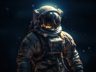 Wall Mural - Astronaut in spacesuit against the background of the night sky Created with Generative AI technology