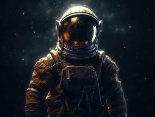 Wall Mural - Astronaut in spacesuit against the background of the night sky Created with Generative AI technology