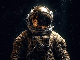 Wall Mural - Astronaut in spacesuit against the background of the night sky Created with Generative AI technology