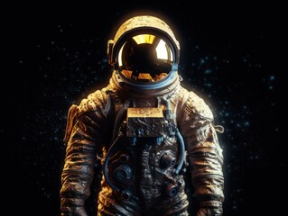Wall Mural - Astronaut in spacesuit against the background of the night sky Created with Generative AI technology