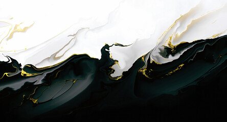 Wall Mural - abstraction gold elements in the movement of paint on a light background
