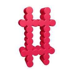 Poster - Pink hashtag symbol or icon design in 3d rendering