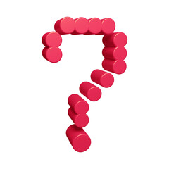 Poster - Pink question mark or icon design in 3d rendering