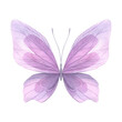 Purple butterfly. Hand-drawn watercolor illustration. Isolated object on a white background for decoration and design
